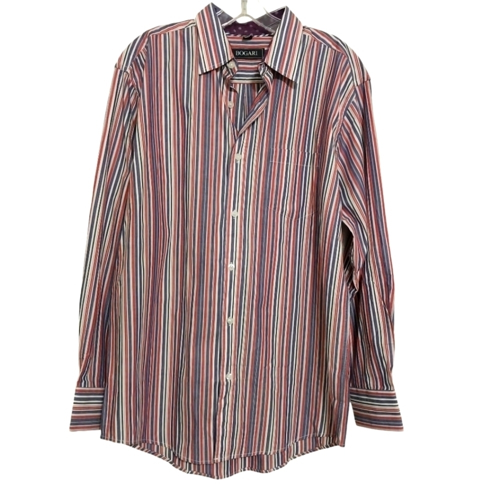 🔵BOGO FREE🔵 Bogari Long Sleeved Striped Button Down Shirt Sz M